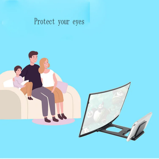 12 Inch Desktop Folding HD Video Holder Stand 3D Enlarged Curved Mobile Phone Screen Magnifier Amplifier.