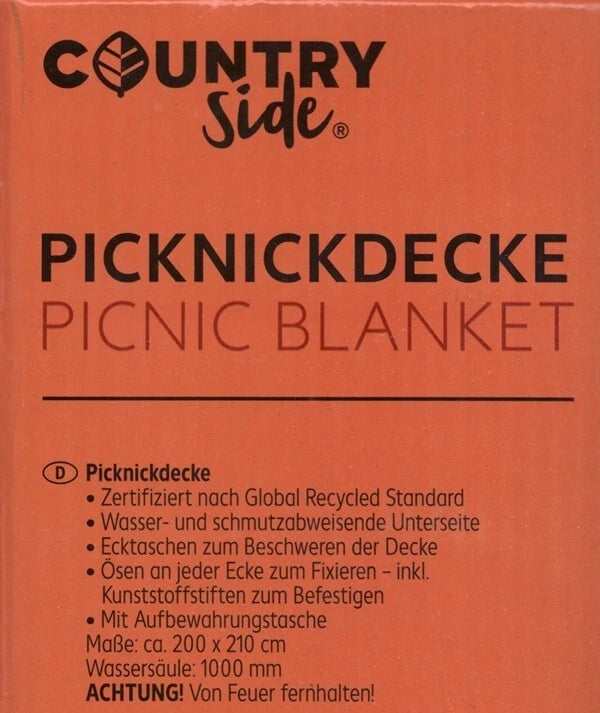 COUNTRYSIDE ® Picnic Blanket with Storage Bag 210x200cm / Beach Blanket